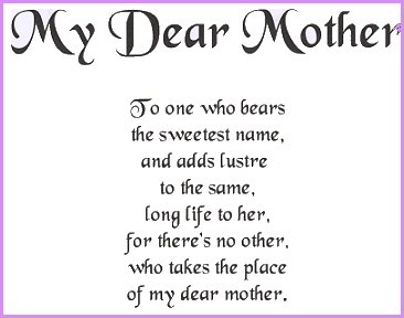 to my mother poem